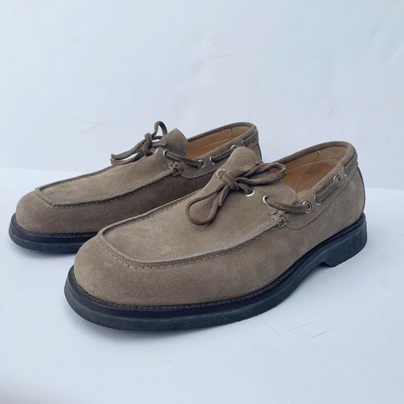 Coach Mens Shoes 9.5 Suede Leather Tan Loafer Slip - Picture 1 of 8